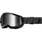 Μάσκα μηχανής motocross 100% STRATA2 BLACK-MIRROR SILVER thumb